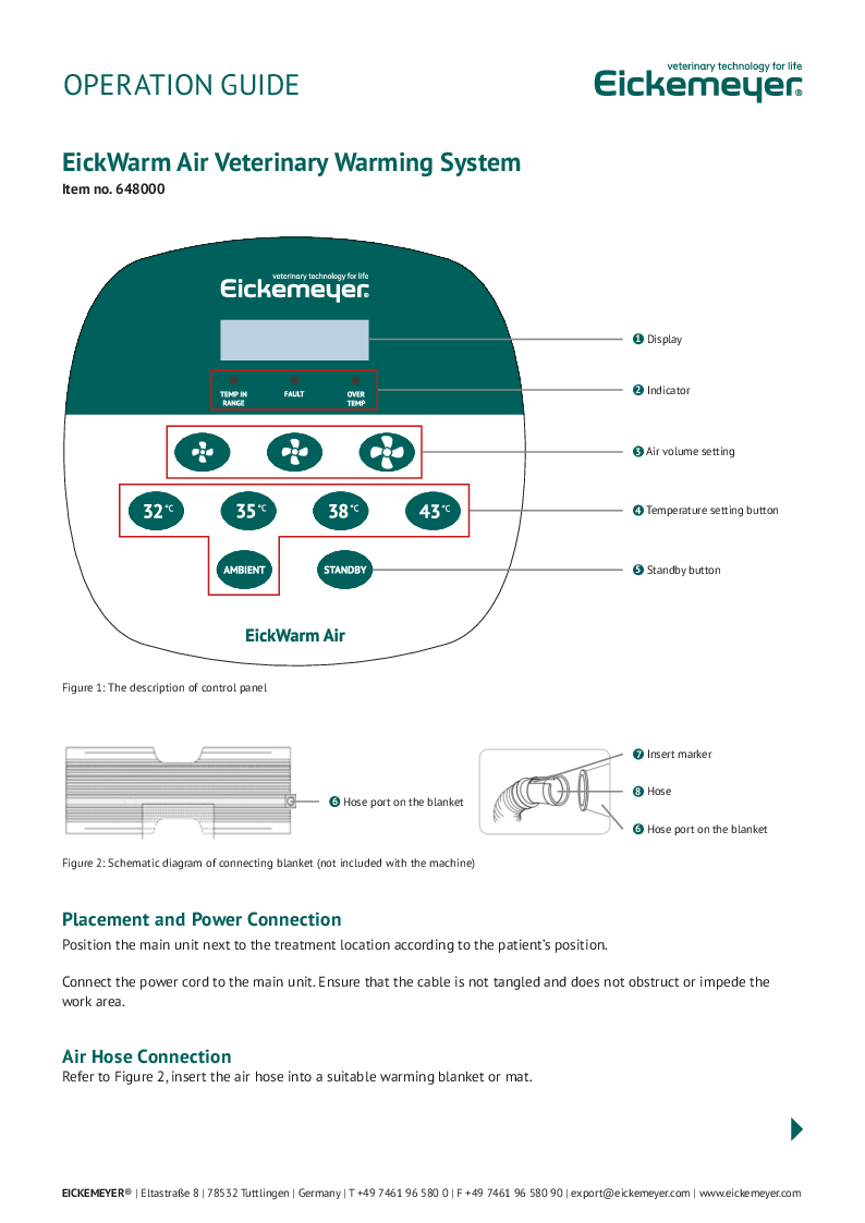 

EickWarm Air kort manual (Engelsk)

