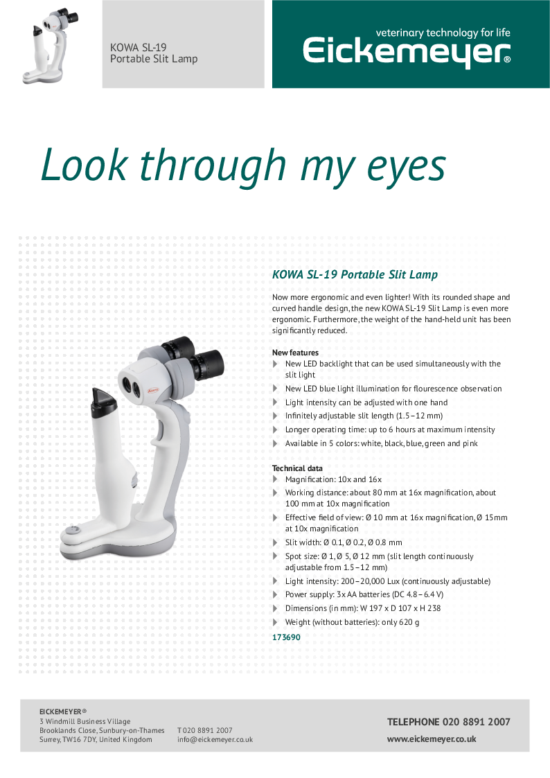 

KOWA SL 19 Brochure (Engelsk)

