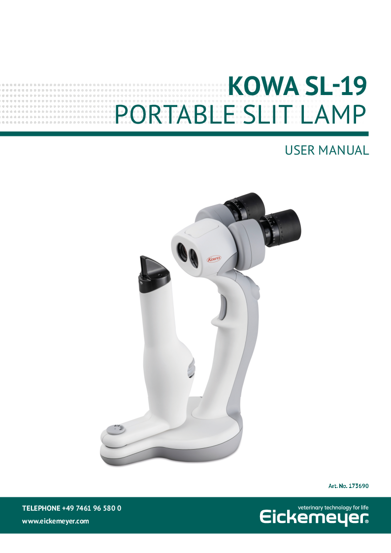 

KOWA SL 19 Manual (Engelsk)


