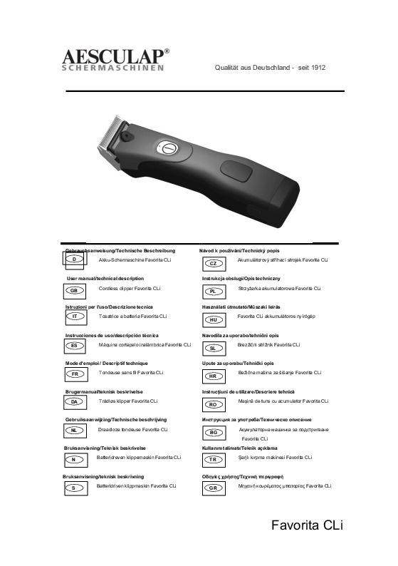 

Favorita CLi Manual

