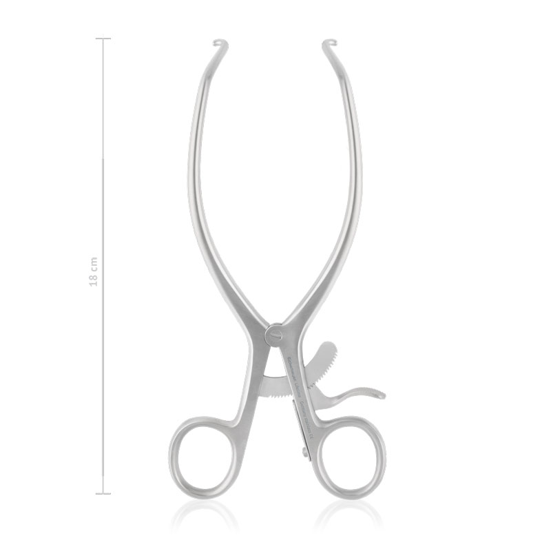 Gelpi retraktor, 18 cm med stumpe ender
